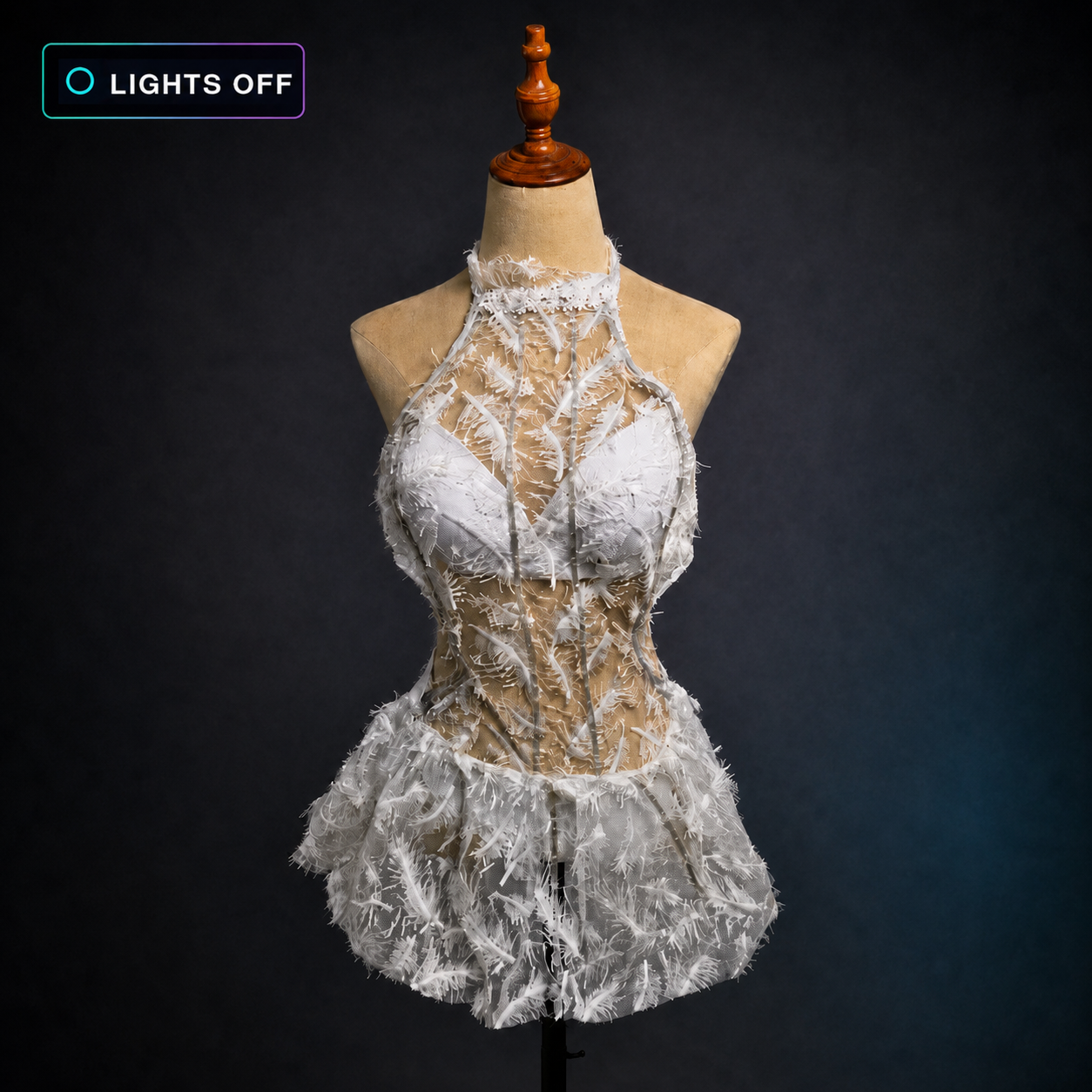 The LUMA LED Feather Dress Set