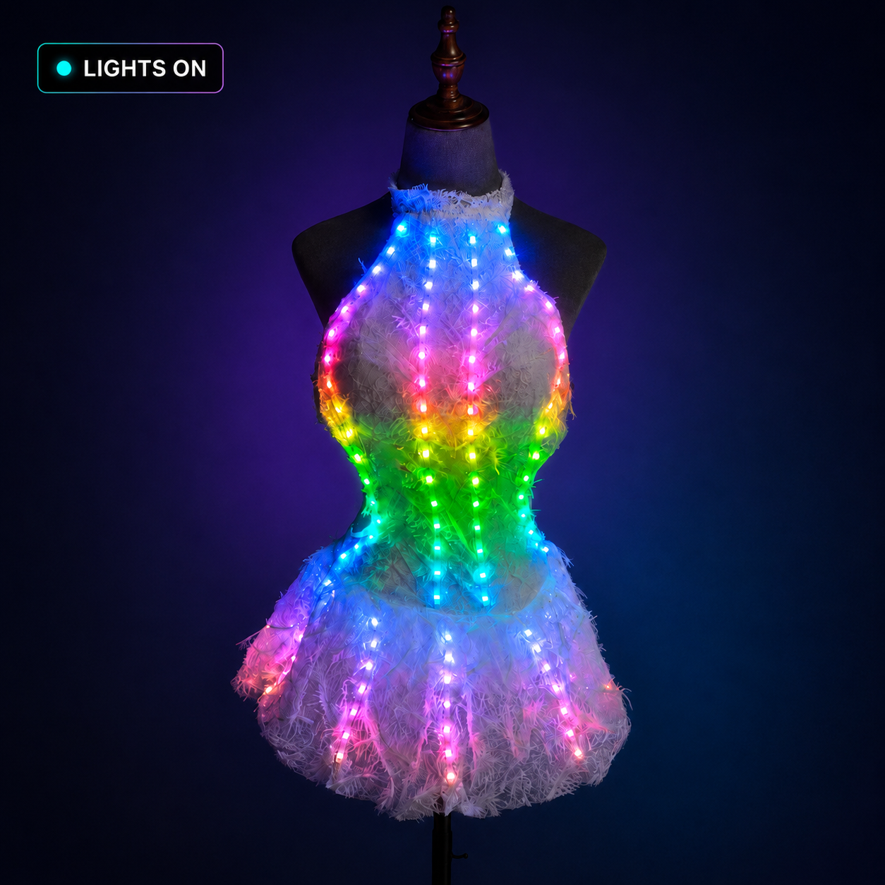 The LUMA LED Feather Dress Set